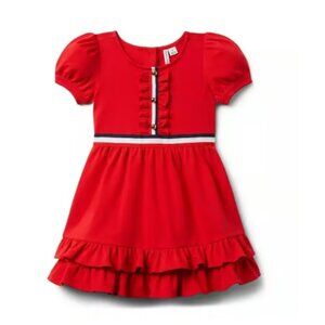 Janie and Jack Puff Sleeve Ruffle Ponte Dress - Size 5
